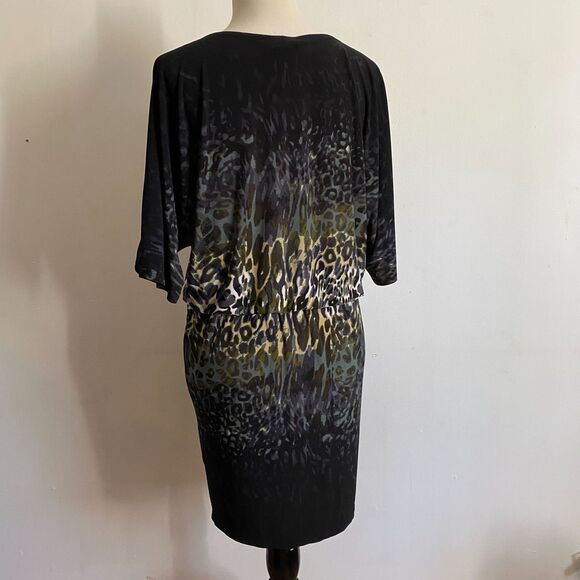 EnFocus Studio Cold-Shoulder Animal Print Mini Dress: Size Medium - Picture 5 of 10